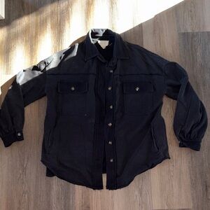 Fantastic Fawn Black Button-Front Tunic Jacket